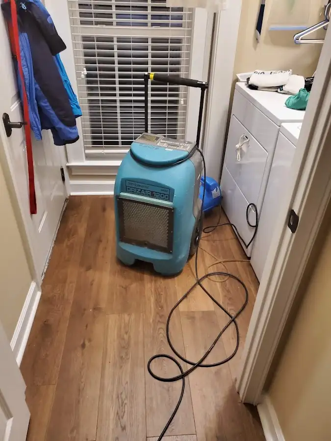 Commercial dehumidifier deployed for Flood Damage Cleanup in Oswego